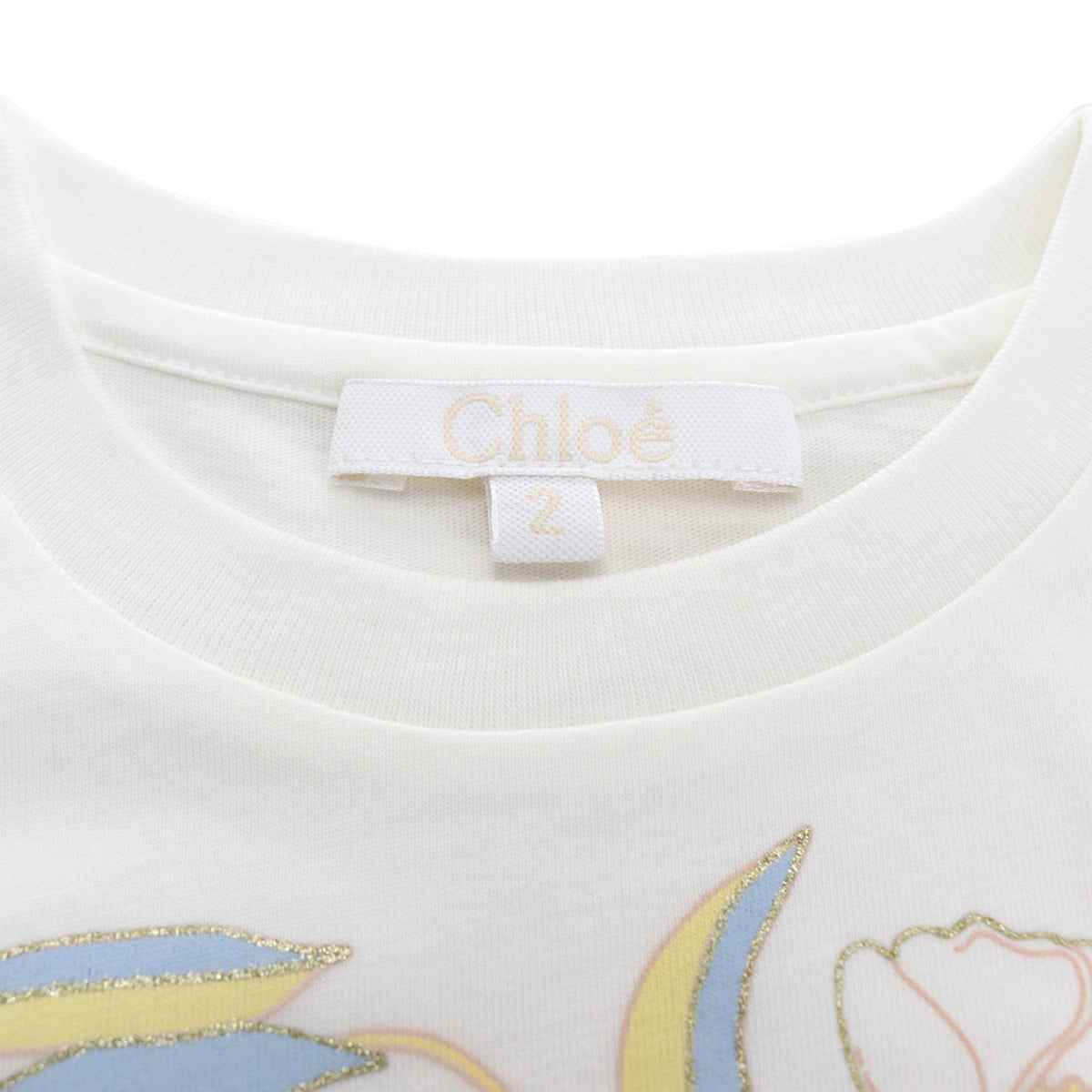 Chloe クロエ C15D22 半袖Ｔシャツ SLATE BLUE ホワイト系 ベビー