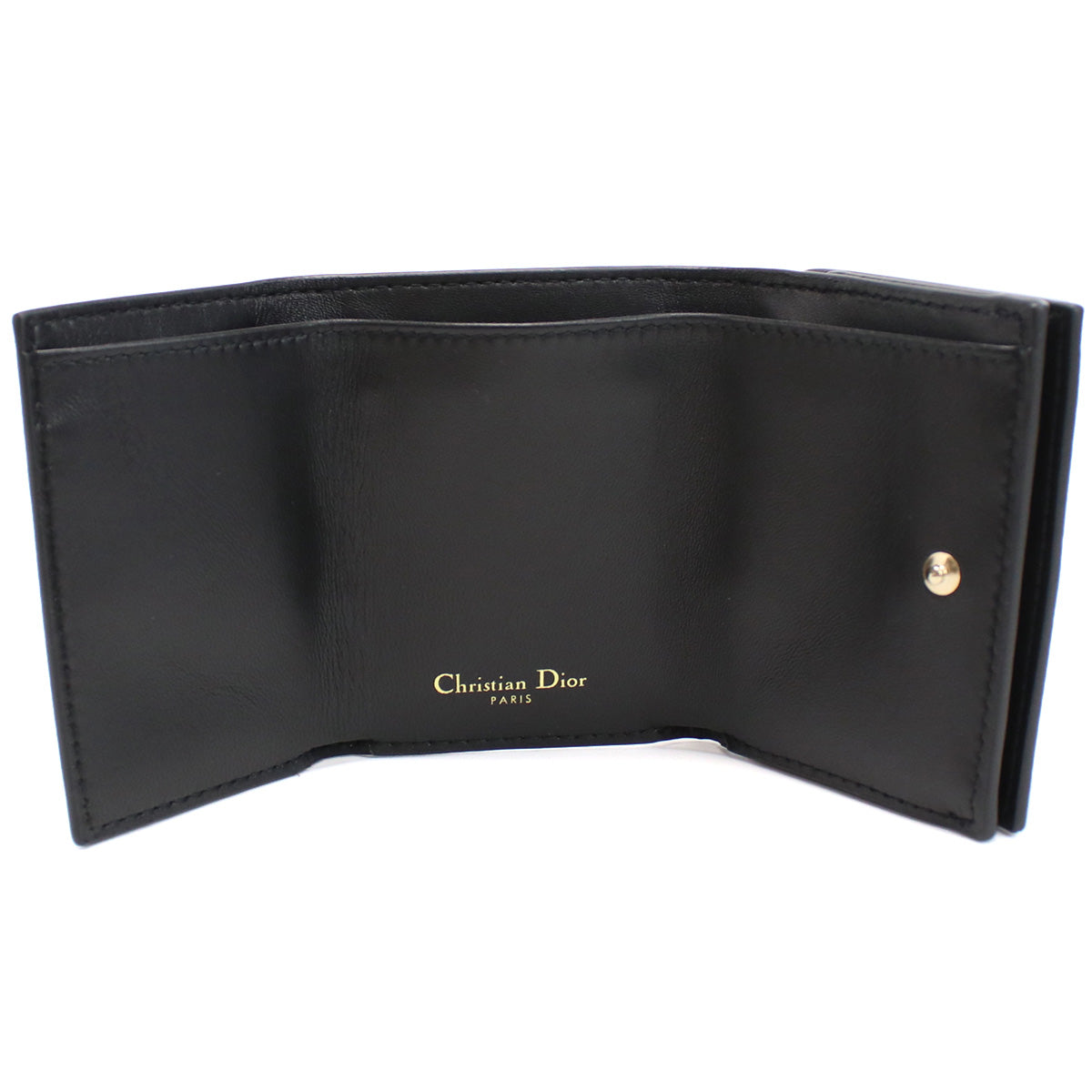 Dior ディオール S2084 三つ折り財布 ブラック レディース