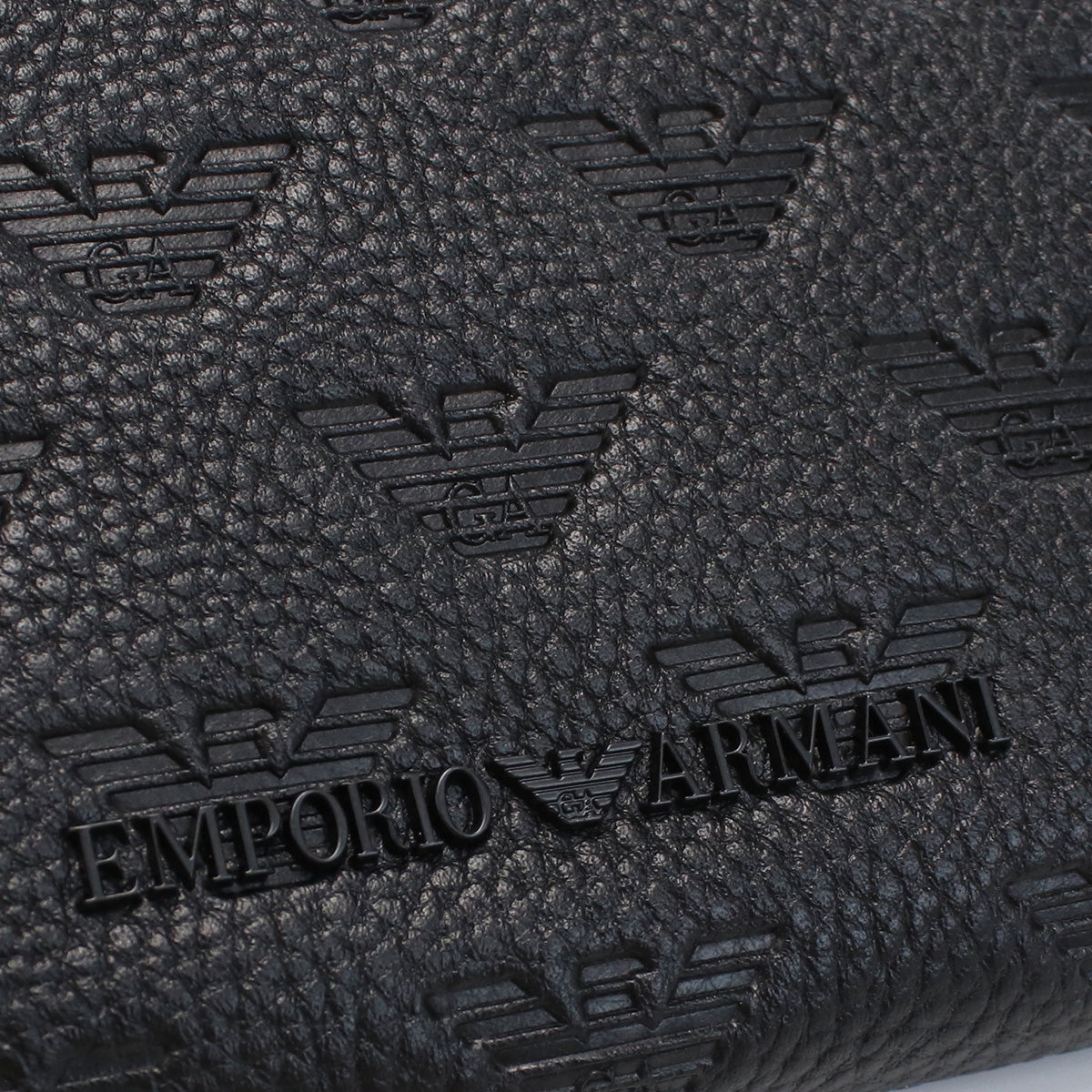 Emporio Armani エンポリオ・アルマーニ YEME49 長財布ラウンドファスナー BLACK ブラック メンズ